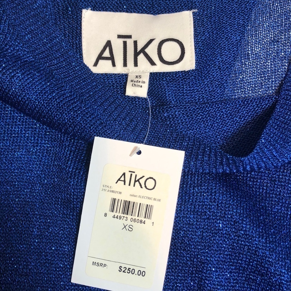 AIKO Electric Blue Open Back Knit Sweater NWT Extra Small - Picture 5 of 9